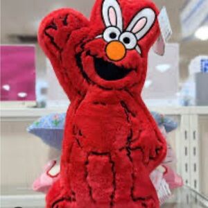 Red Elmo Plush Toy with Bunny Ears